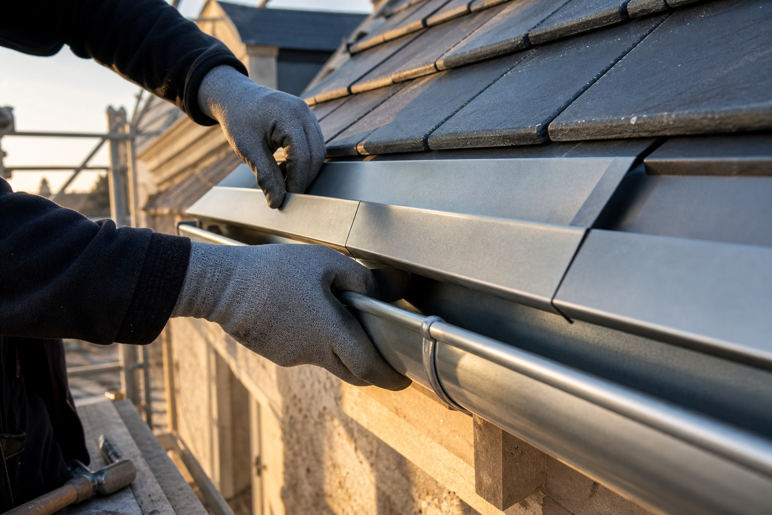 Chantier de zinguerie réalisé avec soin